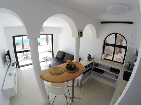 Wohnzimmer mit Meerblick Ferienwohnung Fuerteventura